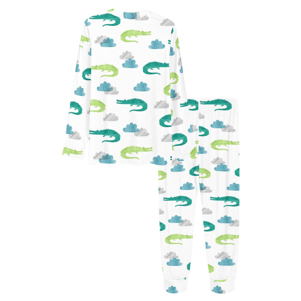 watercolor crocodile pattern Women's All Over Print Pajama Set