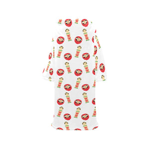 Daruma japanese wooden doll Blanket Robe with Sleeves