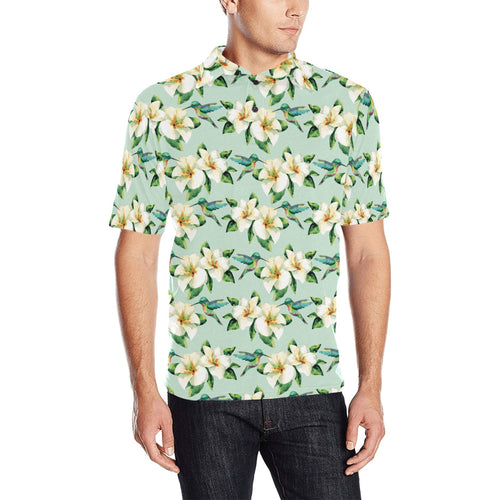Hummingbird Pattern Print Design 01 Men's All Over Print Polo Shirt