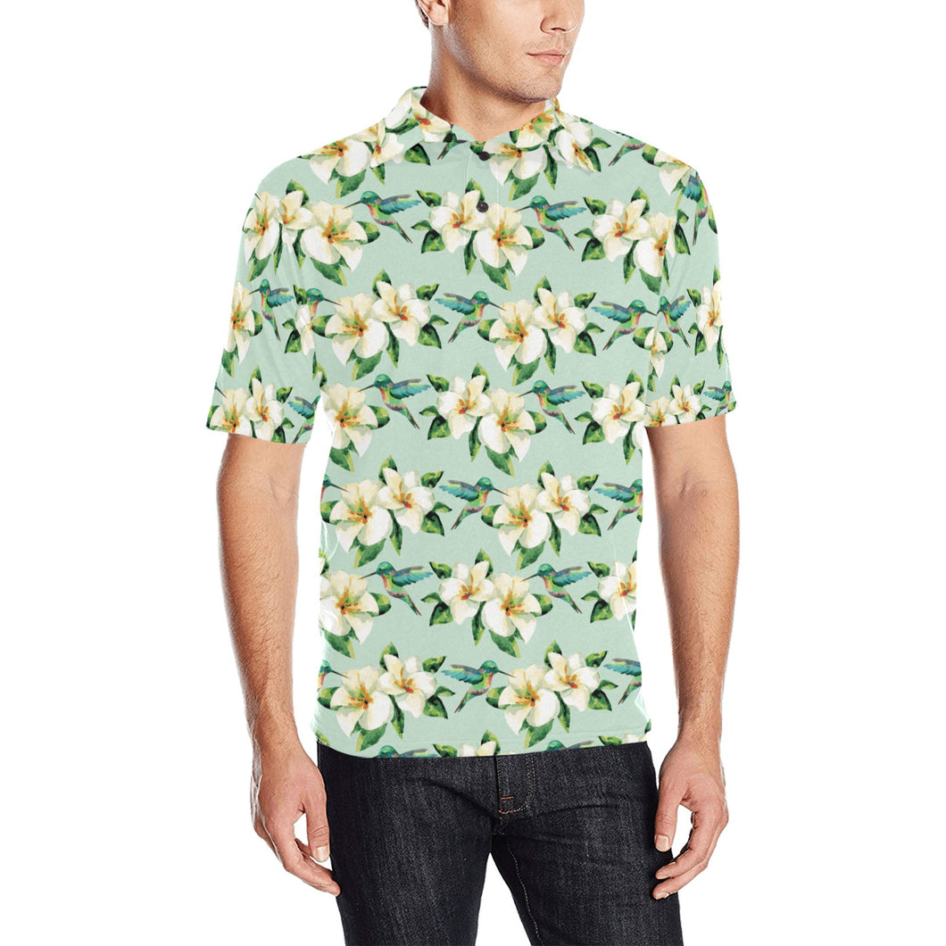 Hummingbird Pattern Print Design 01 Men's All Over Print Polo Shirt