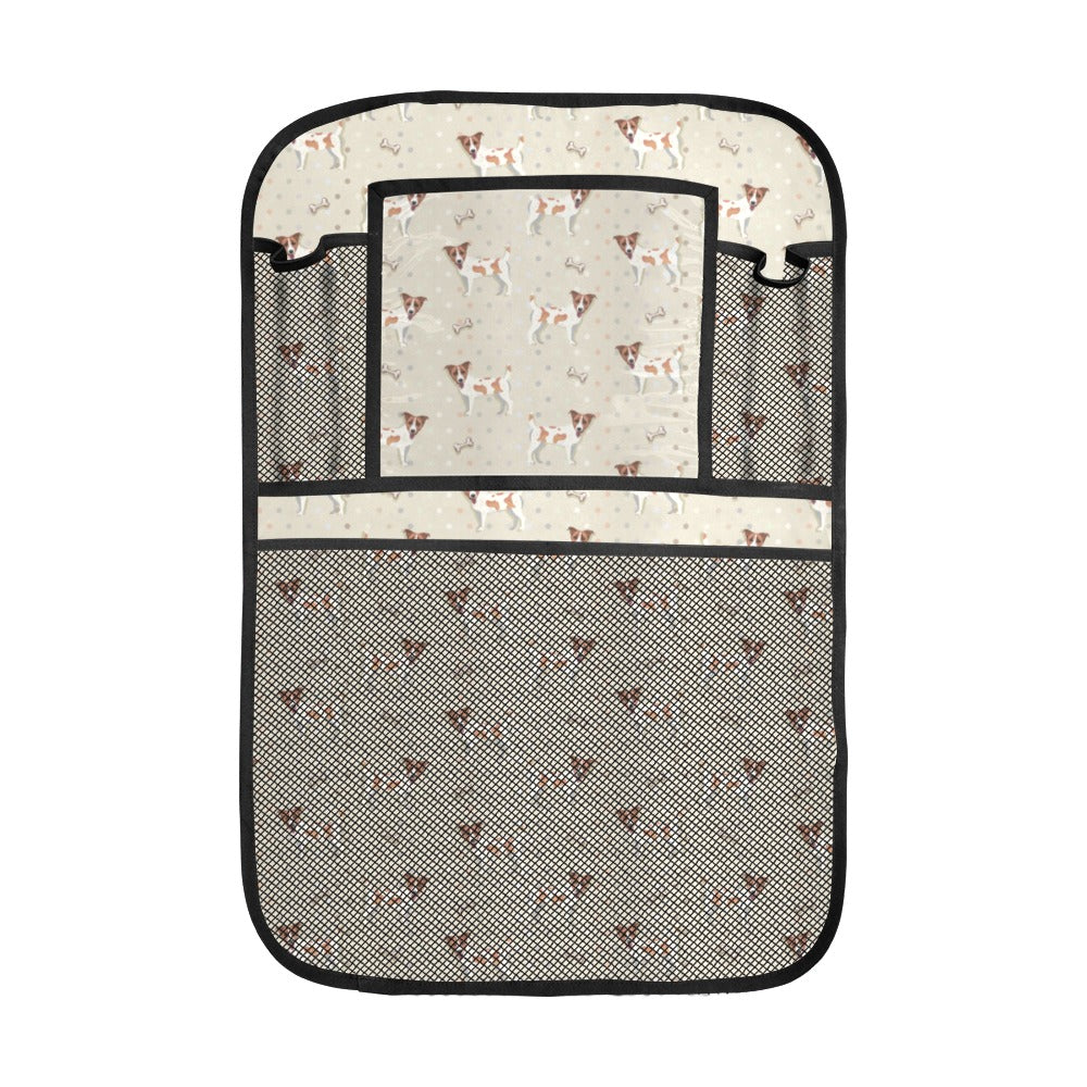Jack Russel Pattern Print Design 02 Car Seat Back Organizer