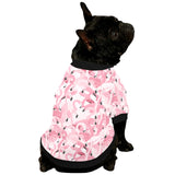 Pink flamingos pattern background All Over Print Pet Dog Round Neck Fuzzy Shirt