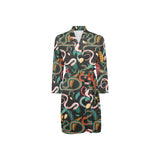 Colorful snake plant pattern Men's Long Sleeve Belted Night Robe