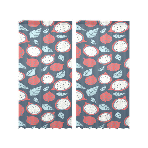 dragon fruits dark blue background Gauze Curtain