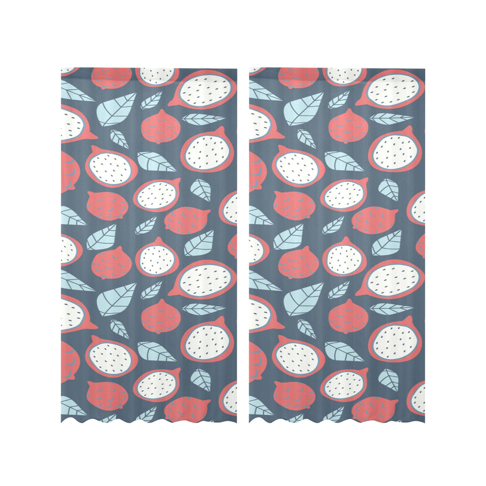 dragon fruits dark blue background Gauze Curtain