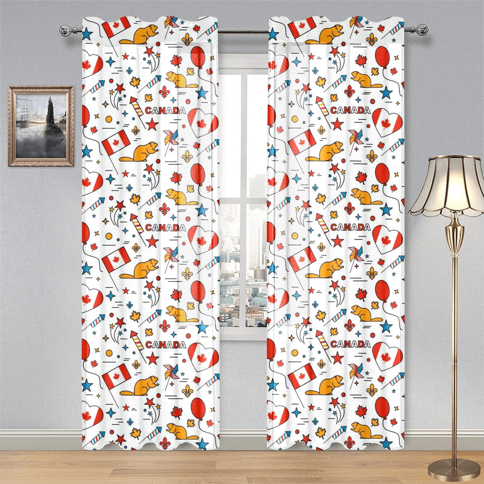 Canada Pattern Print Design 03 Gauze Curtain
