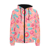 Colorful candy pattern Men's Padded Hooded Jacket