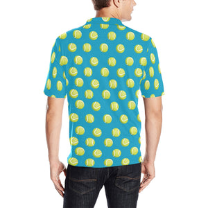 Tennis Pattern Print Design 05 Men's All Over Print Polo Shirt