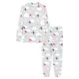 Airplane cloud grey background Men's All Over Print Pajama