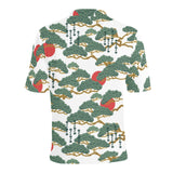 Bonsai red sun japanese pattern Men's All Over Print Polo Shirt