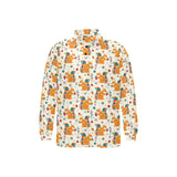 Squirrel Pattern Print Design 04 Men's Long Sleeve Polo Shirt