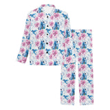 Hummingbird Pattern Print Design 02 Men's Long Pajama Set