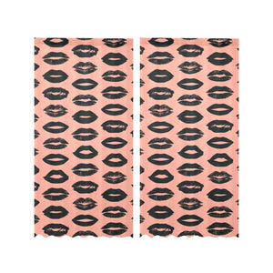 Lips Pattern Print Design 02 Gauze Curtain