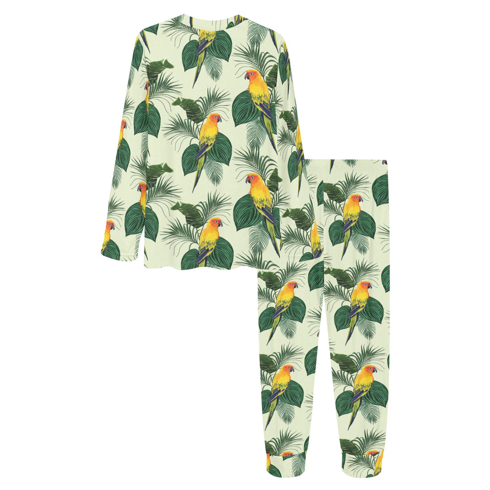 Beautiful parrot palm leaves pattern Women's All Over Print Pajama Set