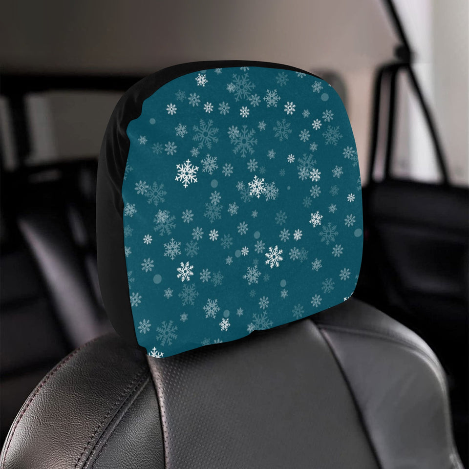 Snowflake pattern dark background Car Headrest Cover