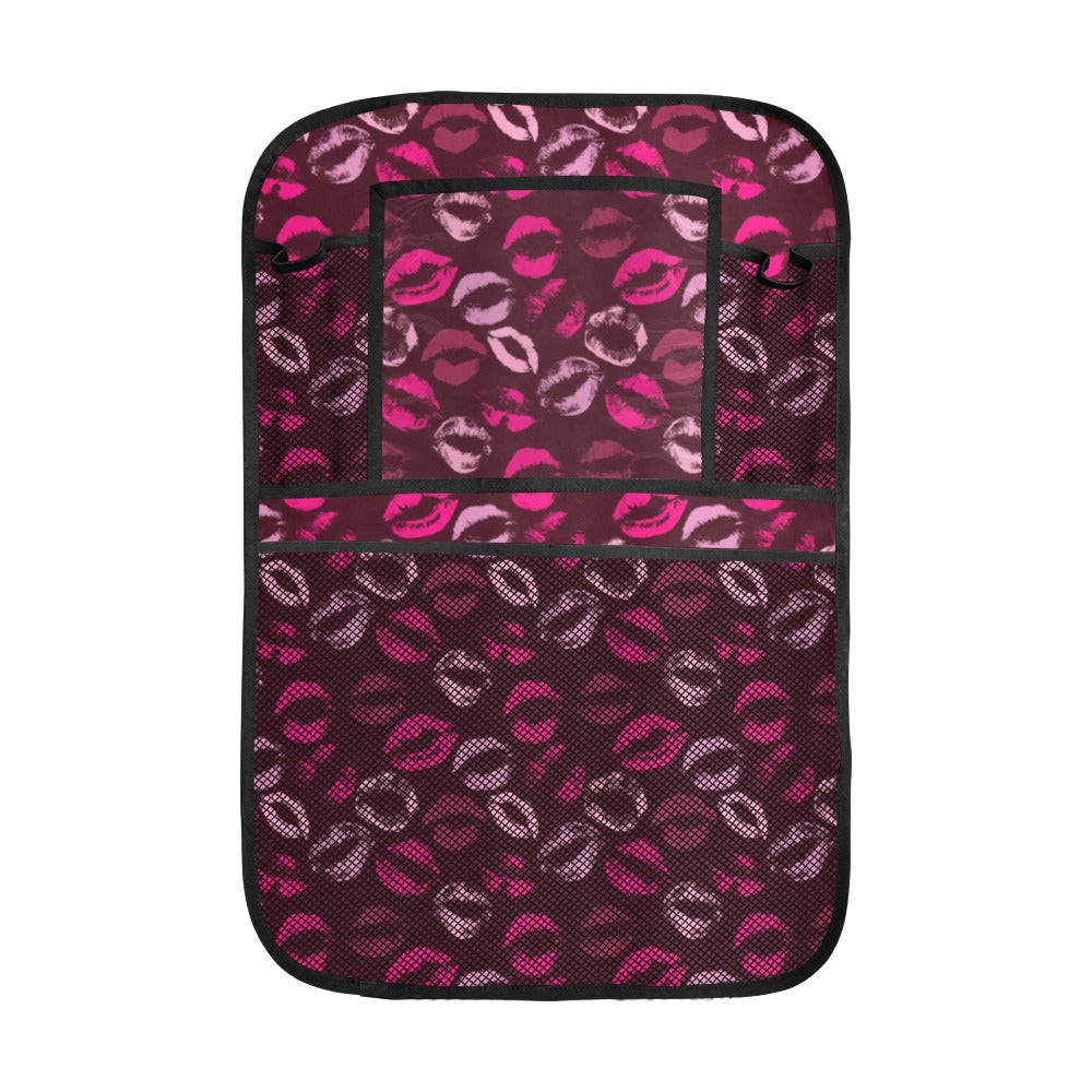 Lips Pattern Print Design 03 Car Seat Back Organizer