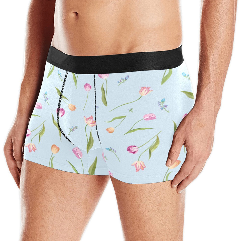 Watercolor Tulips pattern Men's All Over Print Boxer Briefs Men's Underwear
