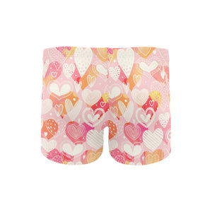 Hand drawn heart design pattern Men's Swimming Trunks