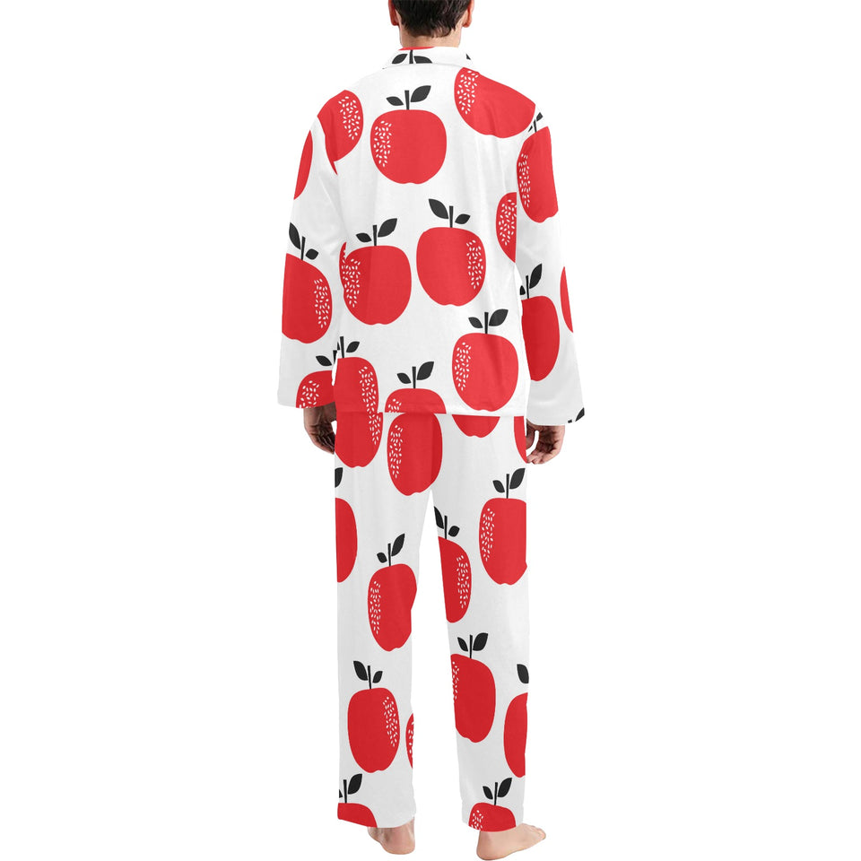 red apples white background Men's Long Pajama Set