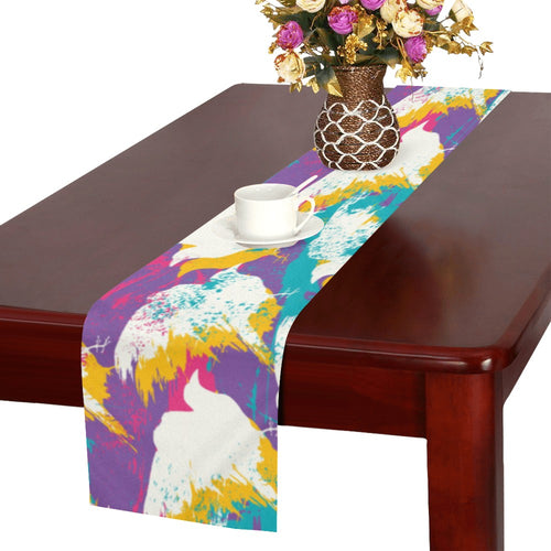 Colorful crow illustration pattern Table Runner