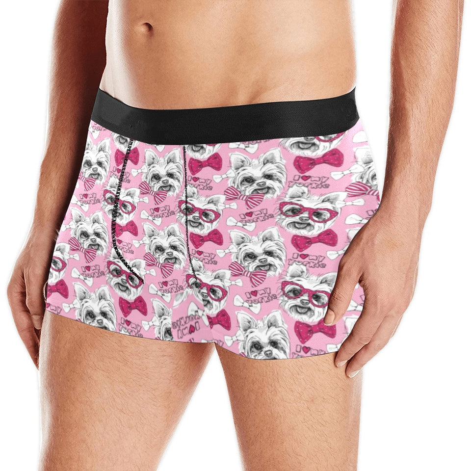 Yorkshire Terrier Pattern Print Design 03 Men's All Over Print Boxer Briefs Men's Underwear