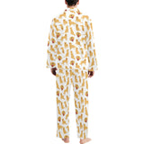 Golden Retriever Pattern Print Design 05 Men's Long Pajama Set