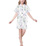 Hand painting Watercolor Lavender Kids' Boys' Girls' V-Neck Short Pajama Set