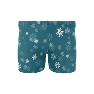 Snowflake pattern dark background Men's Swimming Trunks