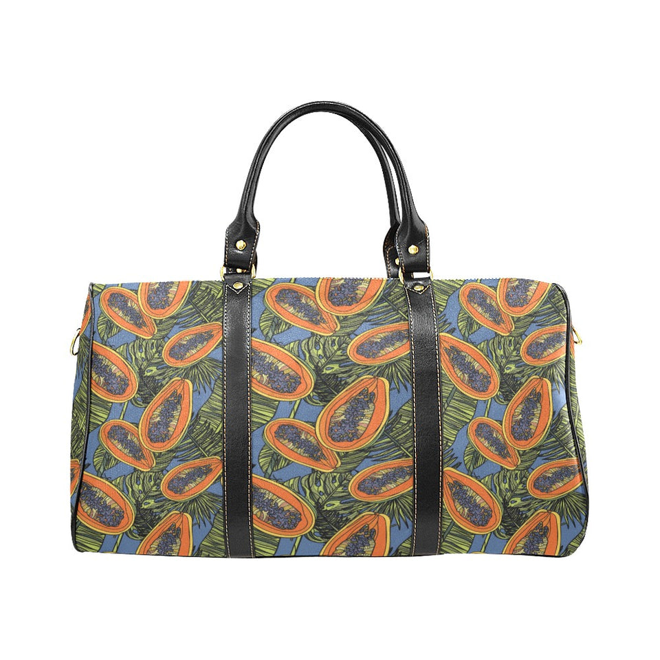 Colorful papaya tropical leaves Travel Bag