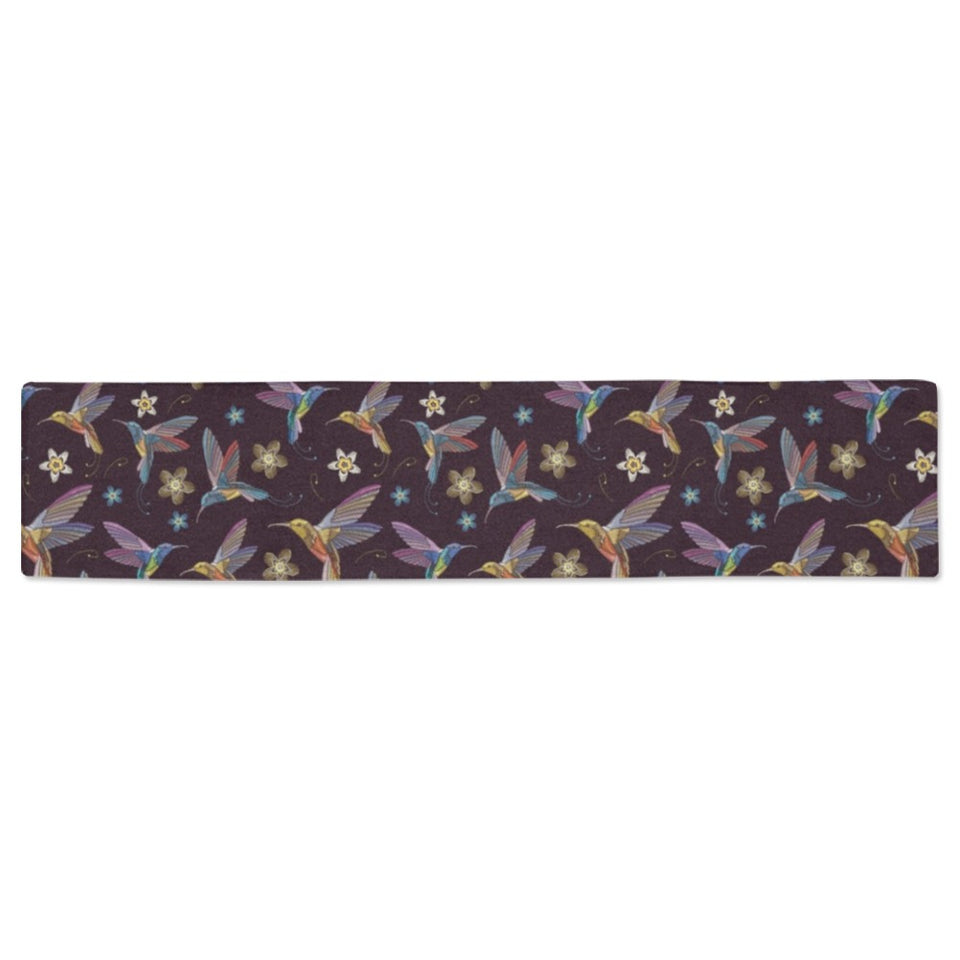 Hummingbird Pattern Print Design 04 Table Runner
