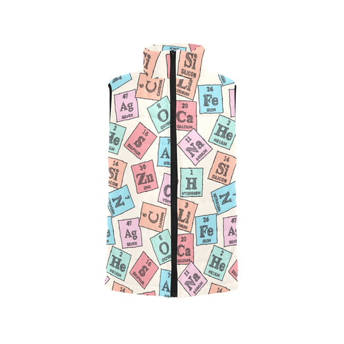 Chemistry Periodic Table Pattern Print Design 02 Men's Padded Vest