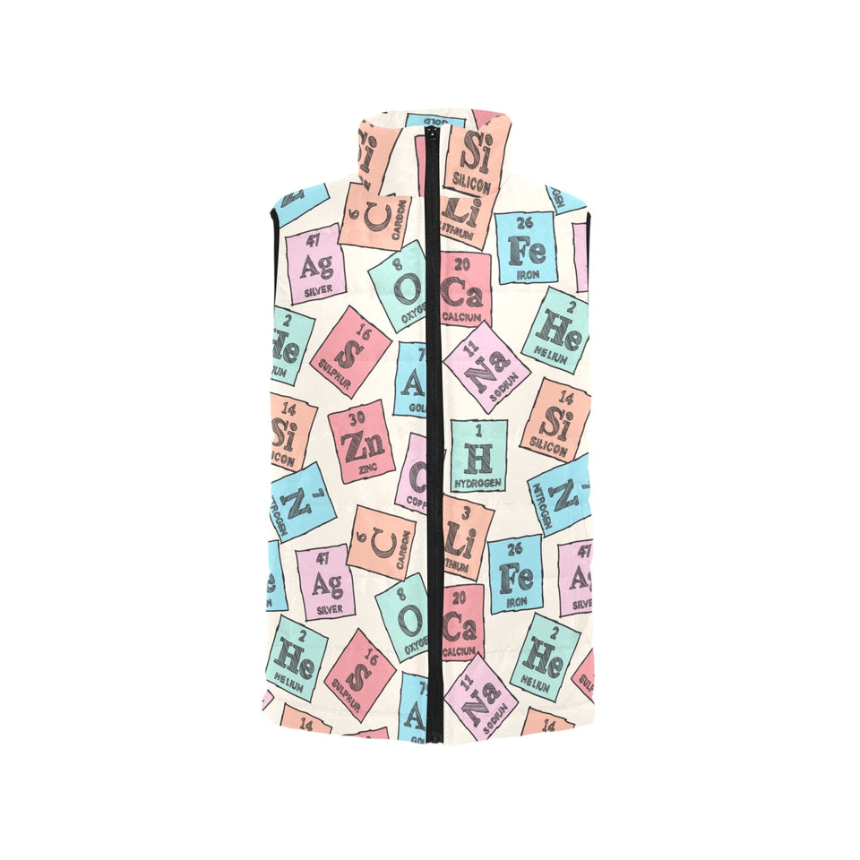 Chemistry Periodic Table Pattern Print Design 02 Men's Padded Vest