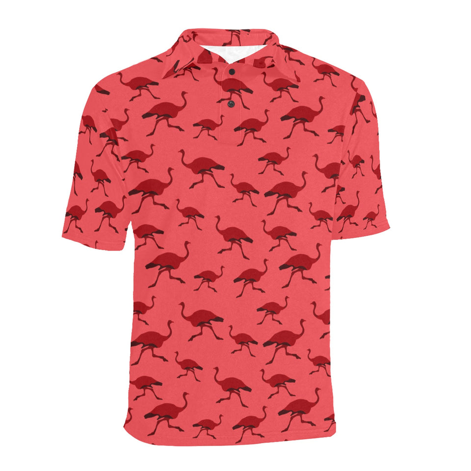 Ostrich Pattern Print Design 03 Men's All Over Print Polo Shirt