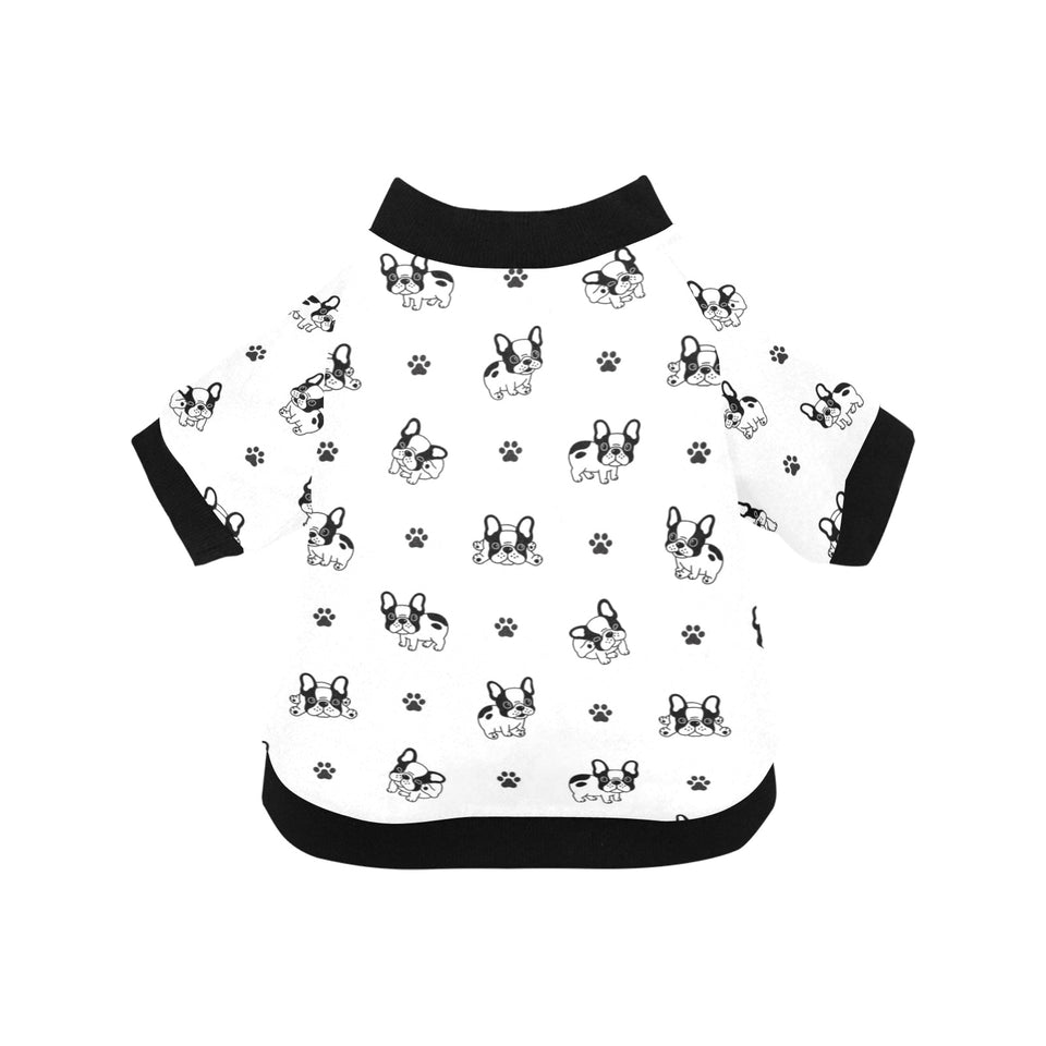 Cute french bulldog paw pattern All Over Print Pet Dog Round Neck Fuzzy Shirt
