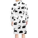 Goat ram pattern Men's Long Sleeve Belted Night Robe