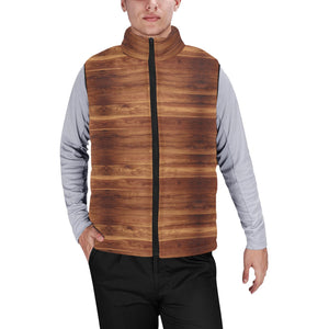 Wood Printed Pattern Print Design 04 Men's Padded Vest