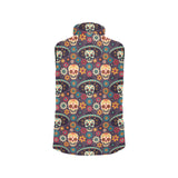 Sugar skulls flower maxican pattern Women's Padded Vest