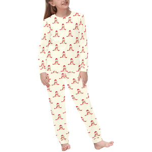 Golden Retriever Pattern Print Design 01 Kids' Boys' Girls' All Over Print Pajama Set