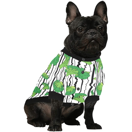 Cool Broccoli pattern All Over Print Pet Dog Round Neck Fuzzy Shirt