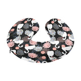 white swan blooming flower pattern U-Shaped Travel Neck Pillow