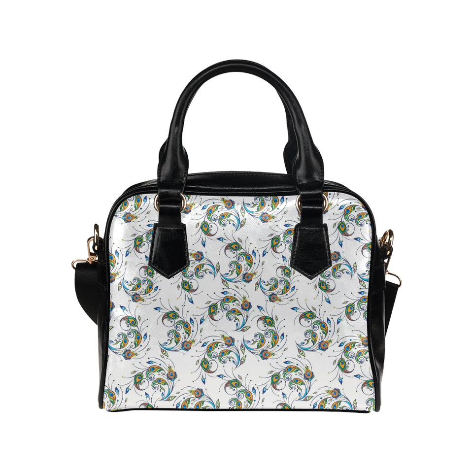 Peacock feather pattern Shoulder Handbag