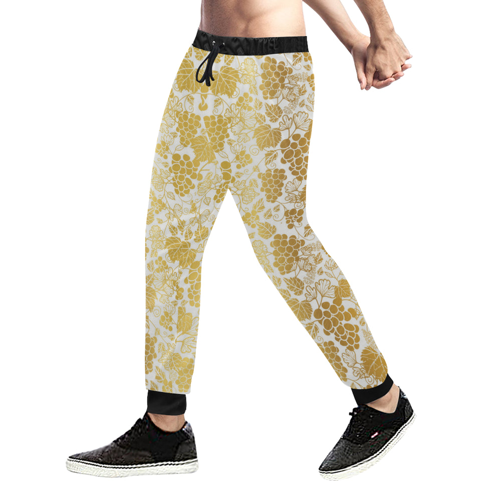 Gold grape pattern Unisex Casual Sweatpants