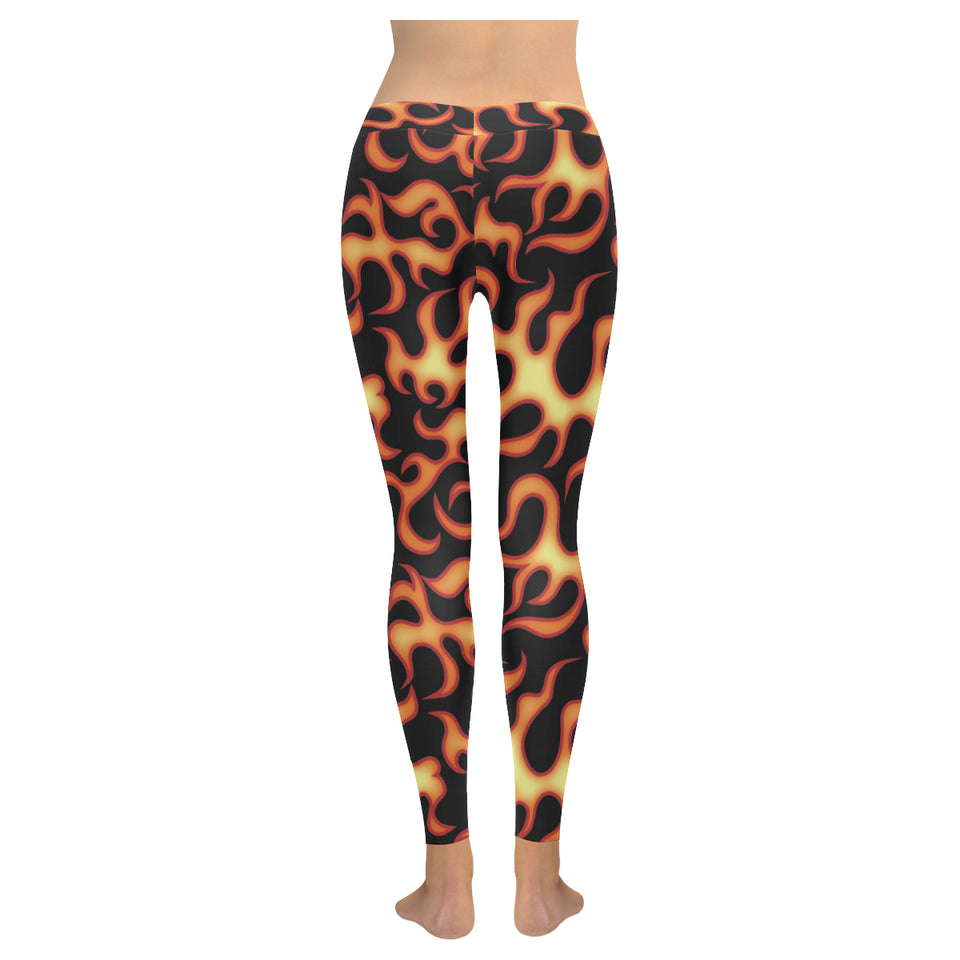 Fire flame dark pattern Women's Legging Fulfilled In US