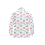 Hippopotamus Pattern Print Design 03 Men's Long Sleeve Polo Shirt