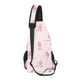 Poodle dog pink color theme All Over Print Chest Bag