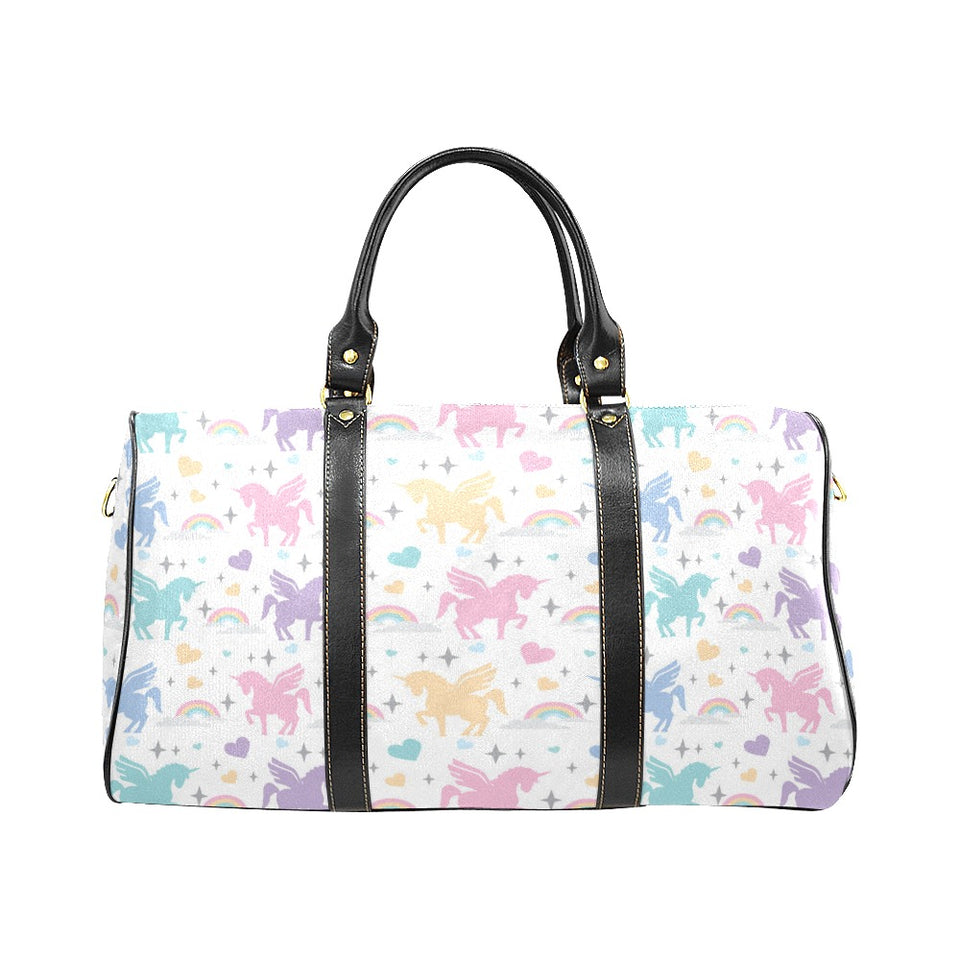 colorful unicorn rainbow heart pattern Travel Bag