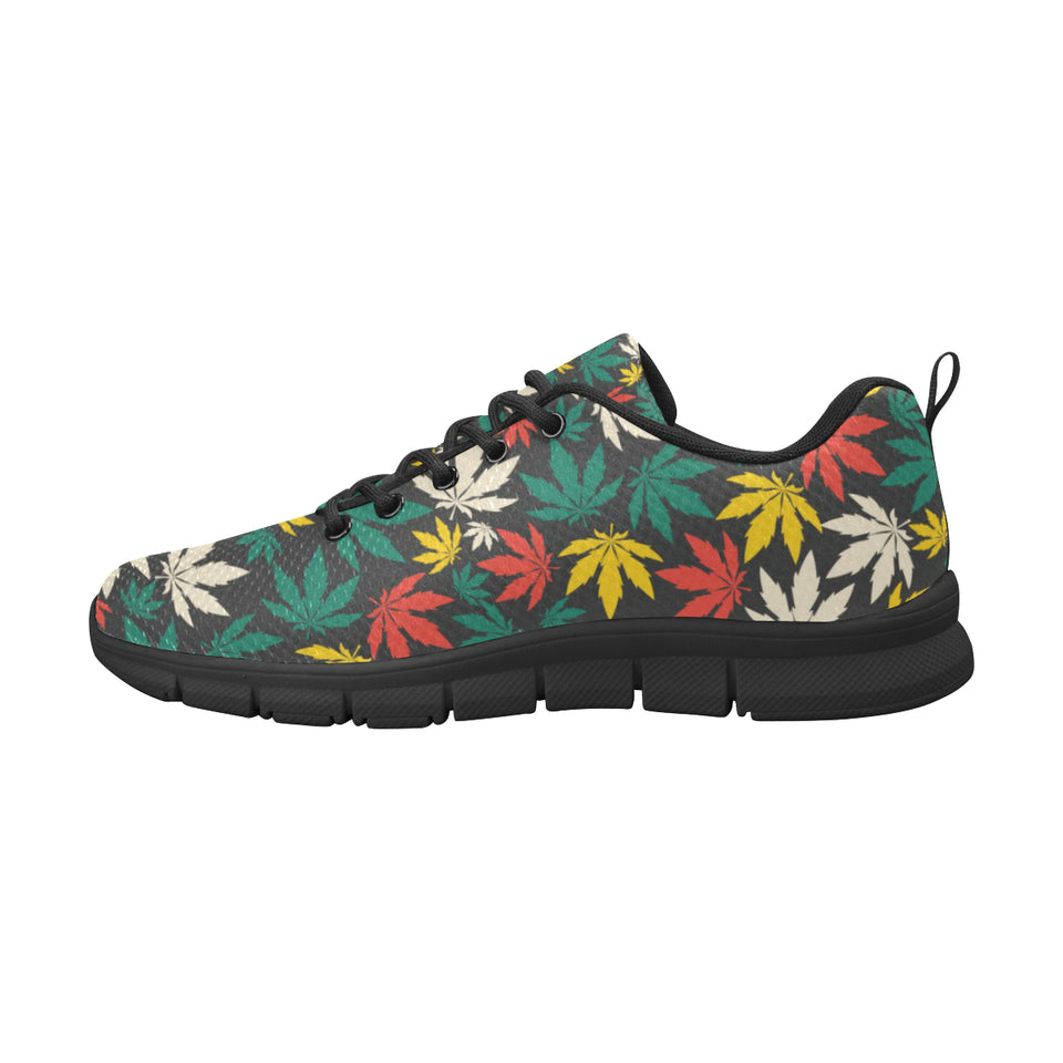 Canabis Marijuana Weed Pattern Print Design 02 Men's Breathable Sneakers ( Model 055)