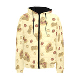 peanuts design pattern Men's Padded Hooded Jacket