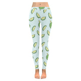 Durian pattern blue background Women's Legging Fulfilled In US