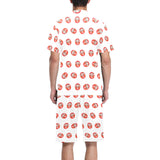 Daruma japanese wooden doll pattern Men's V-Neck Short Pajama Set